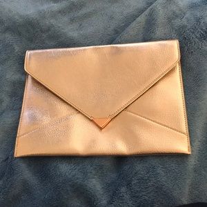 Banana Republic rose gold envelope clutch